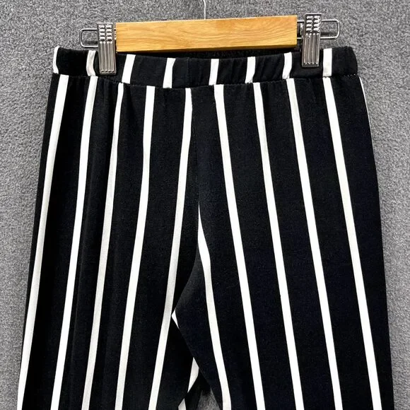 Eye Candy‎ pants Womens Blue white Stripe elastic waist Wide leg disco 80' retro - Picture 5 of 12